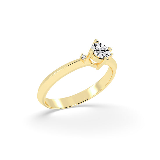 Solvalaire basket Round cut solitaire lab diamond ring