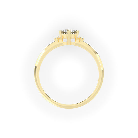 Solvalaire basket Round cut solitaire lab diamond ring