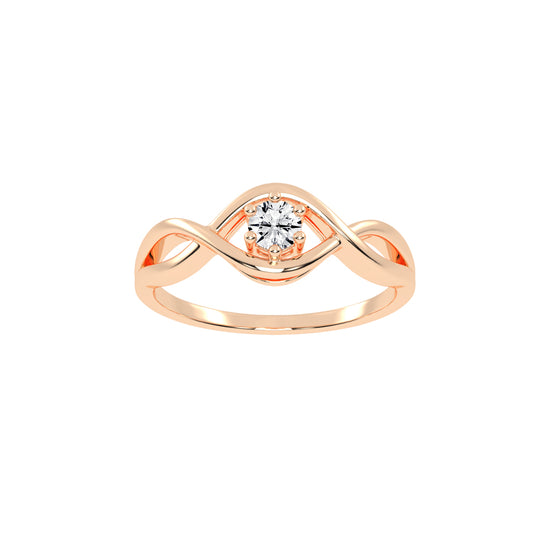 Delistrella criss-cross round cut delicate lab diamond ring