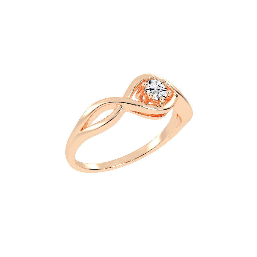 Delistrella criss-cross round cut delicate lab diamond ring