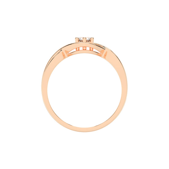 Delistrella criss-cross round cut delicate lab diamond ring