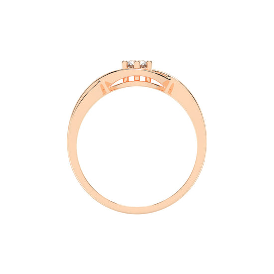Delistrella criss-cross round cut delicate lab diamond ring
