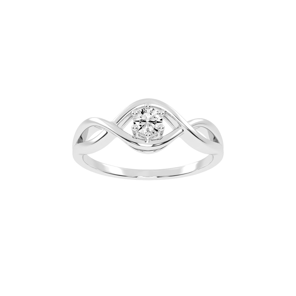 Delistrella criss-cross round cut delicate lab diamond ring