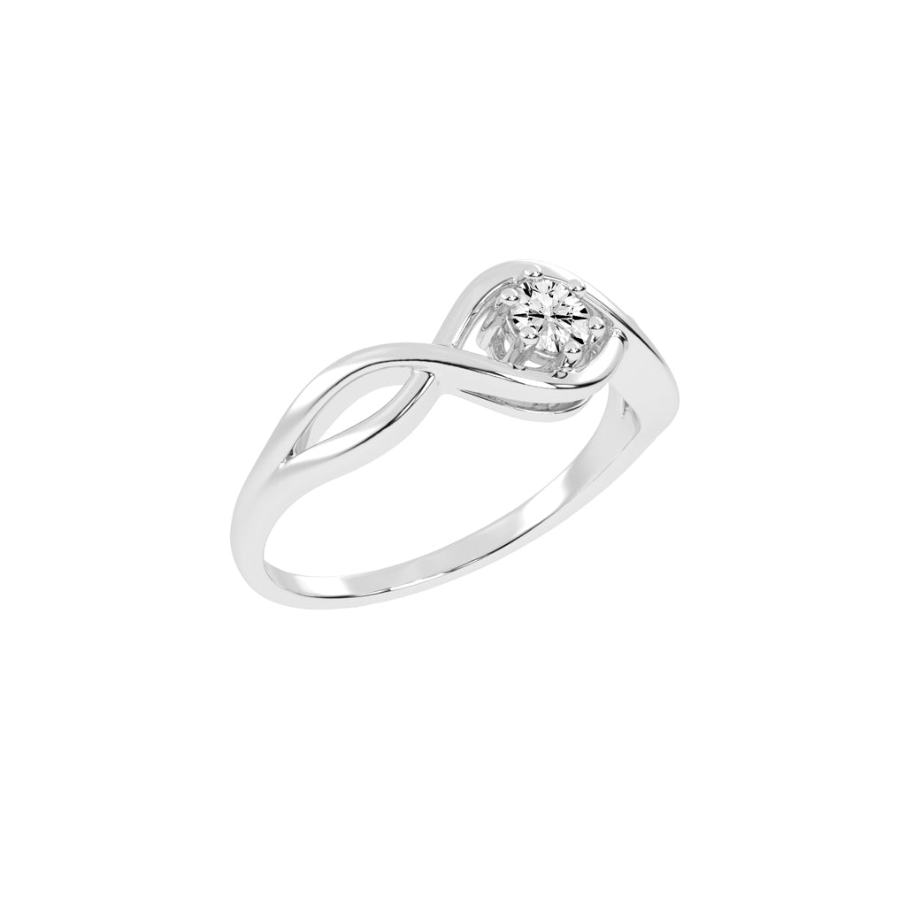 Delistrella criss-cross round cut delicate lab diamond ring