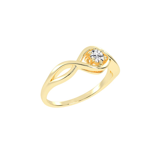 Delistrella criss-cross round cut delicate lab diamond ring