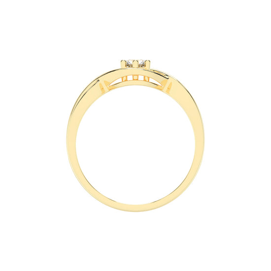 Delistrella criss-cross round cut delicate lab diamond ring