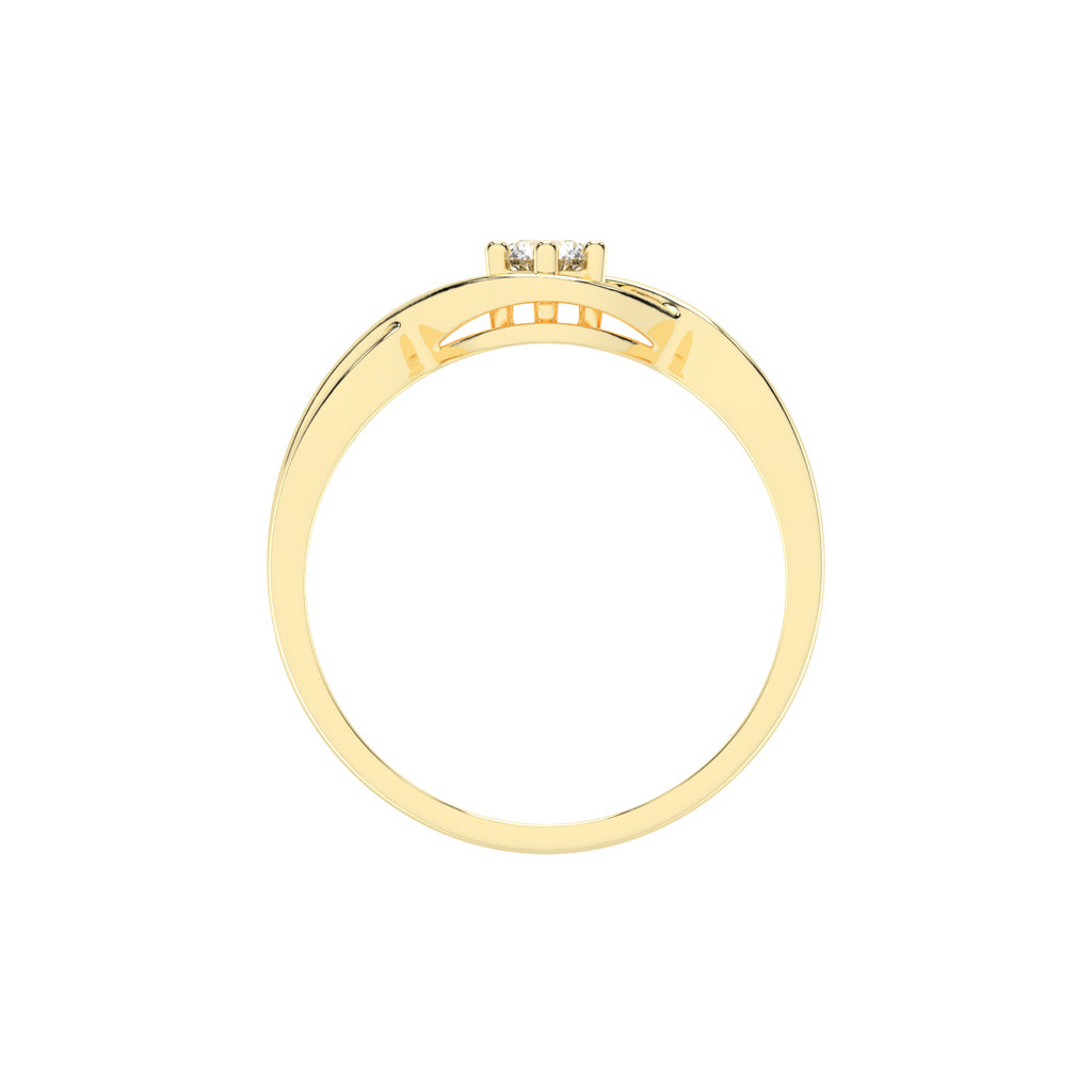 Delistrella criss-cross round cut delicate lab diamond ring