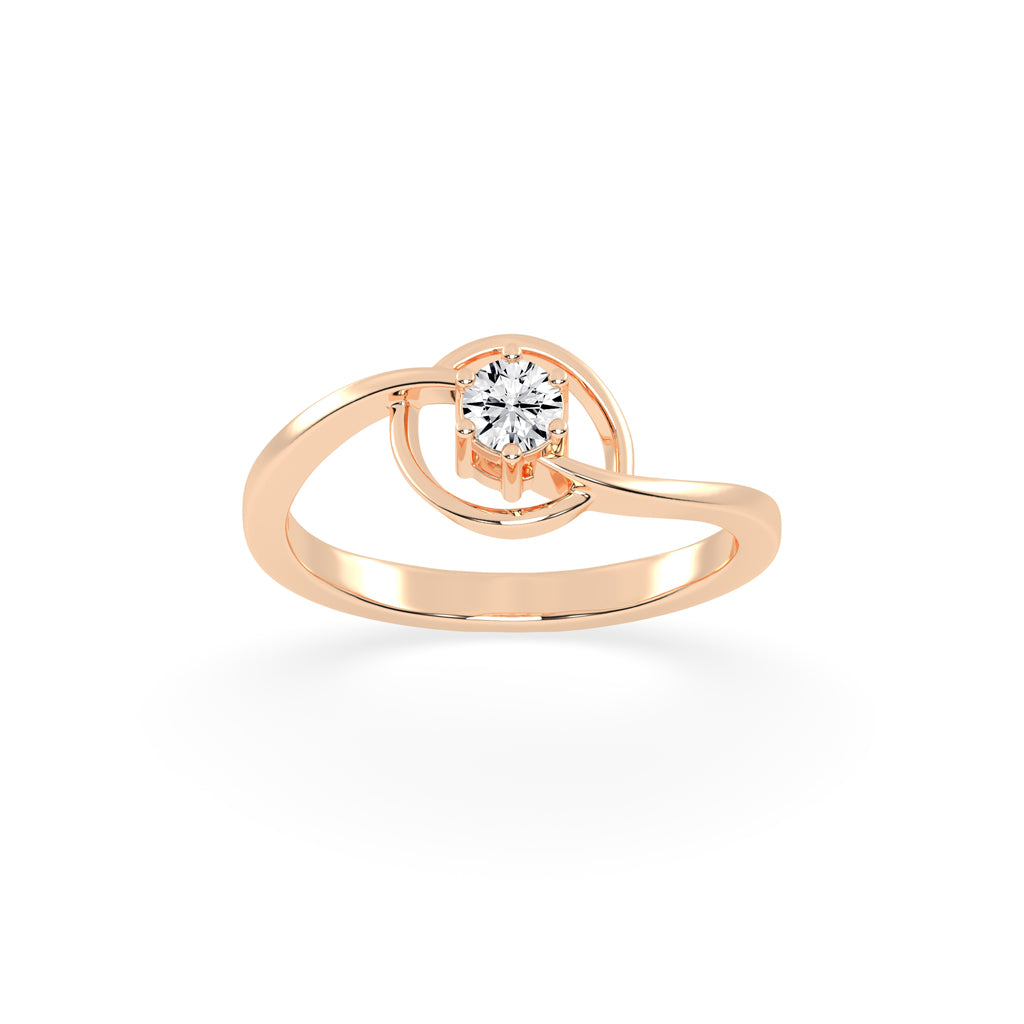 Delirelle Bypass round cut delicate lab diamond ring