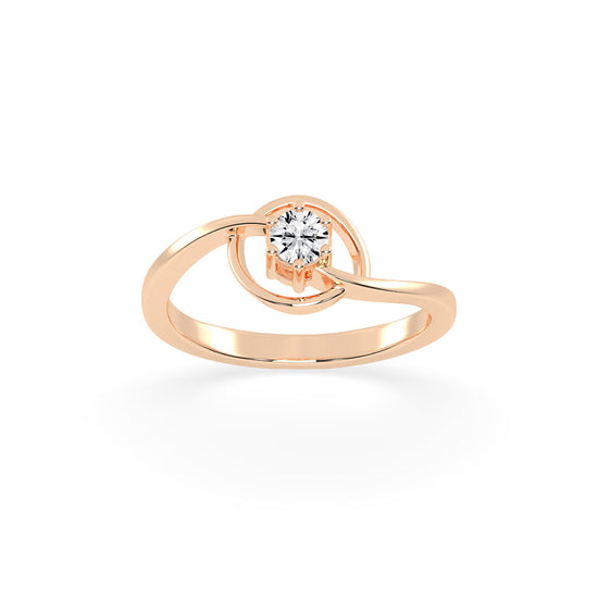 Delirelle Bypass round cut delicate lab diamond ring