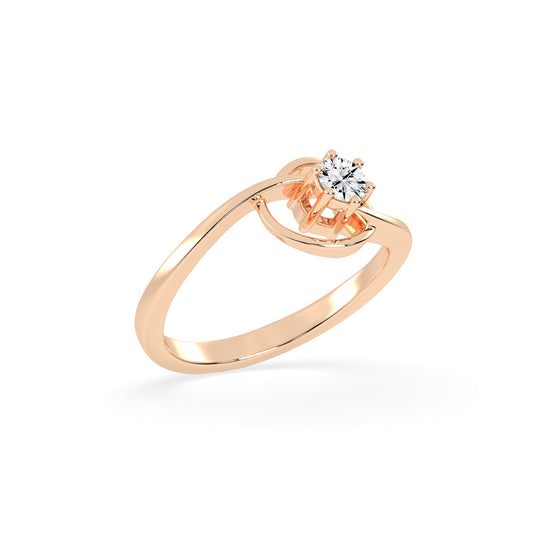 Delirelle Bypass round cut delicate lab diamond ring