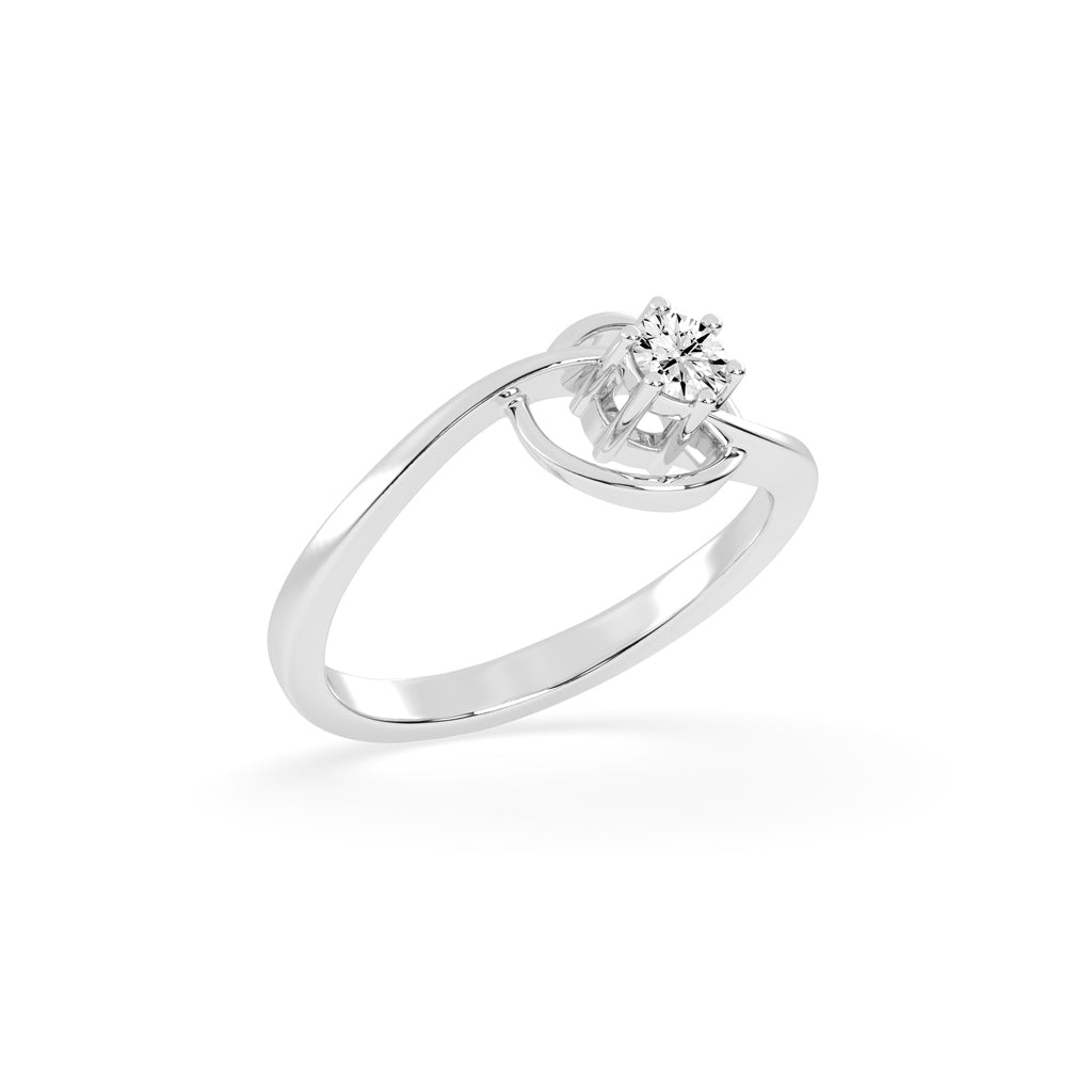 Delirelle Bypass round cut delicate lab diamond ring