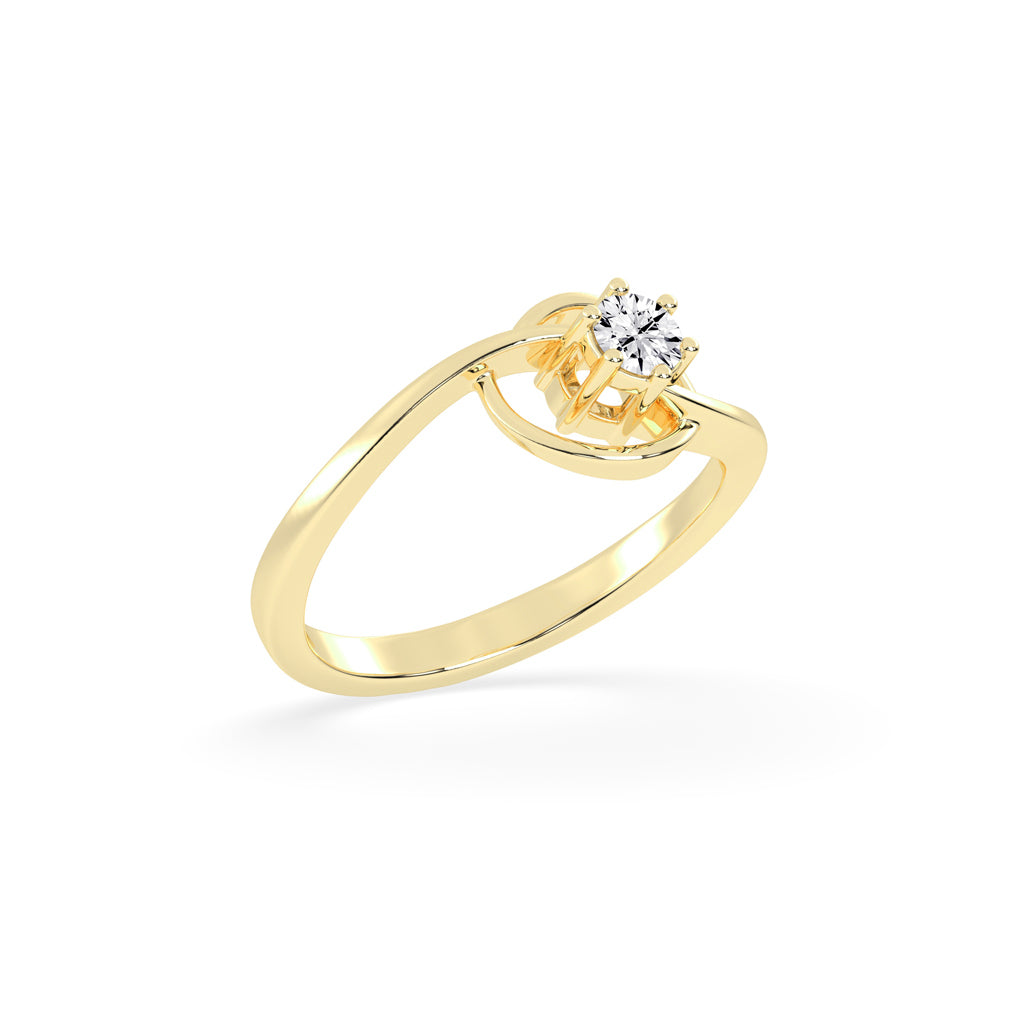 Delirelle Bypass round cut delicate lab diamond ring