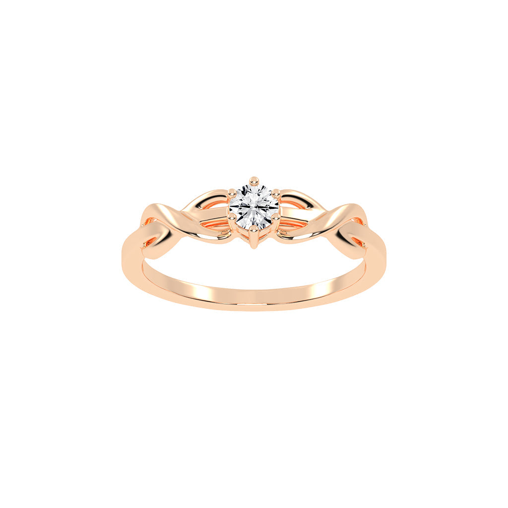 Delcorina twisted round cut delicate lab diamond ring