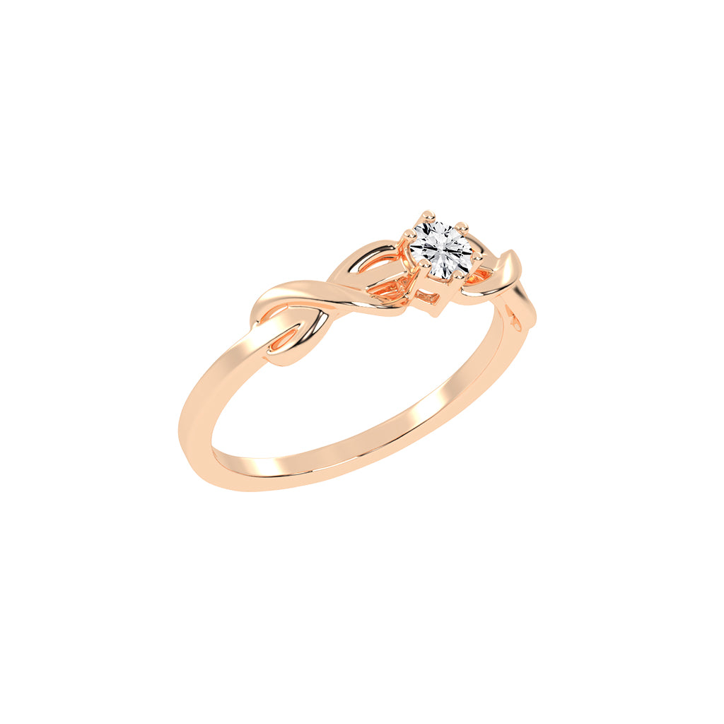Delcorina twisted round cut delicate lab diamond ring