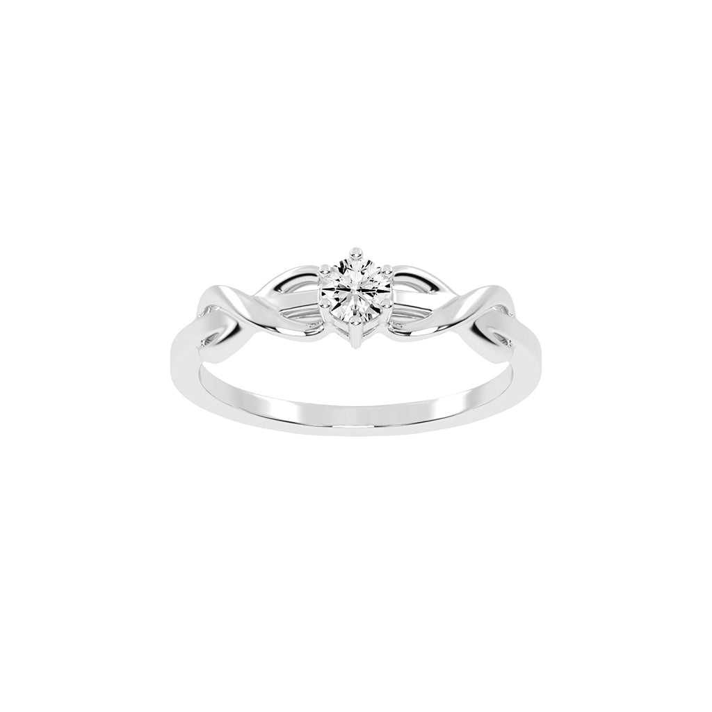 Delcorina twisted round cut delicate lab diamond ring