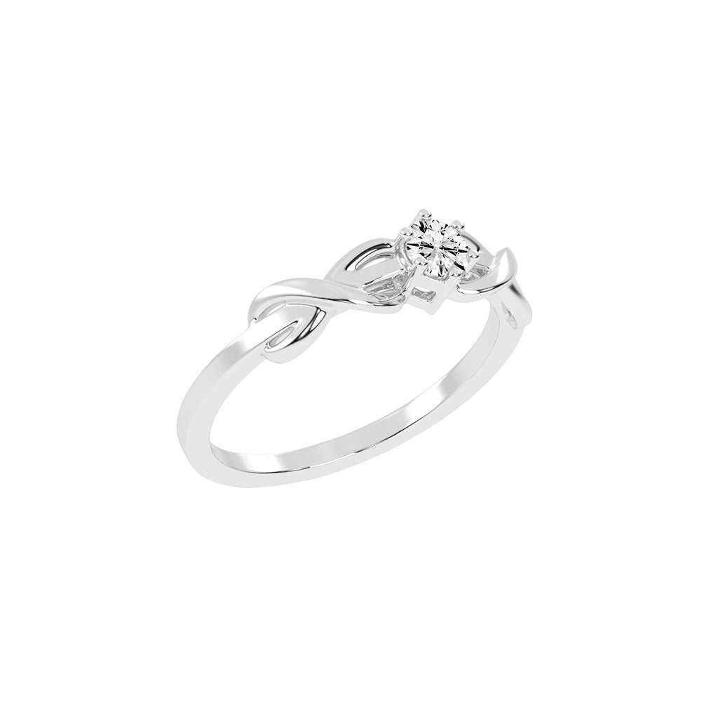 Delcorina twisted round cut delicate lab diamond ring