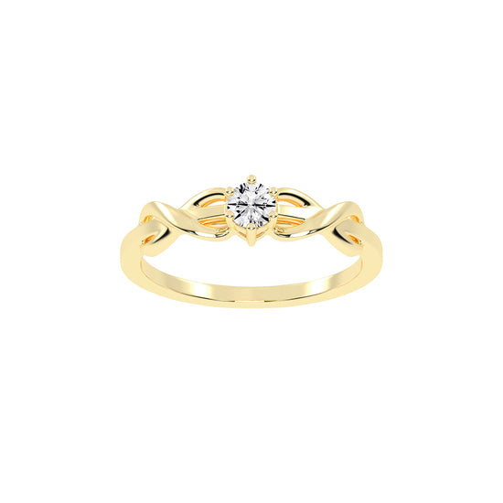 Delcorina twisted round cut delicate lab diamond ring