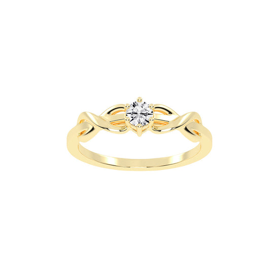 Delcorina twisted round cut delicate lab diamond ring