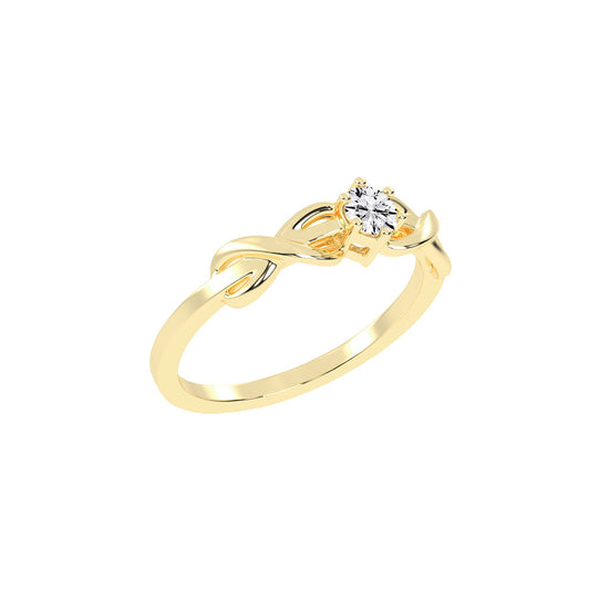 Delcorina twisted round cut delicate lab diamond ring