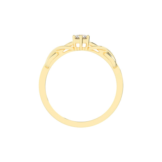 Delcorina twisted round cut delicate lab diamond ring