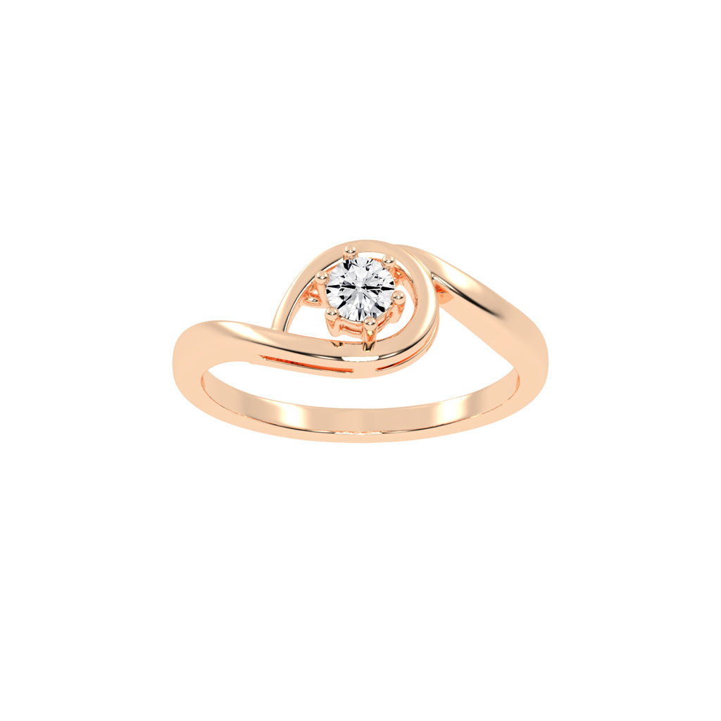 Delavia Freeform round cut delicate lab diamond ring