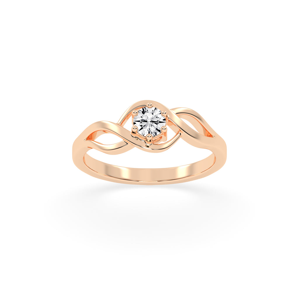 Delorielle criss-cross round cut delicate lab diamond ring