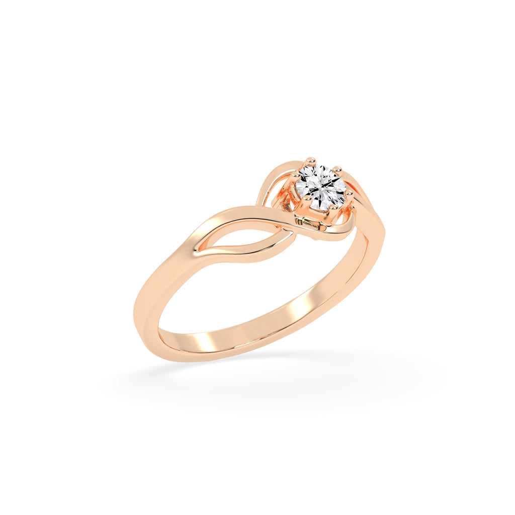Delorielle criss-cross round cut delicate lab diamond ring