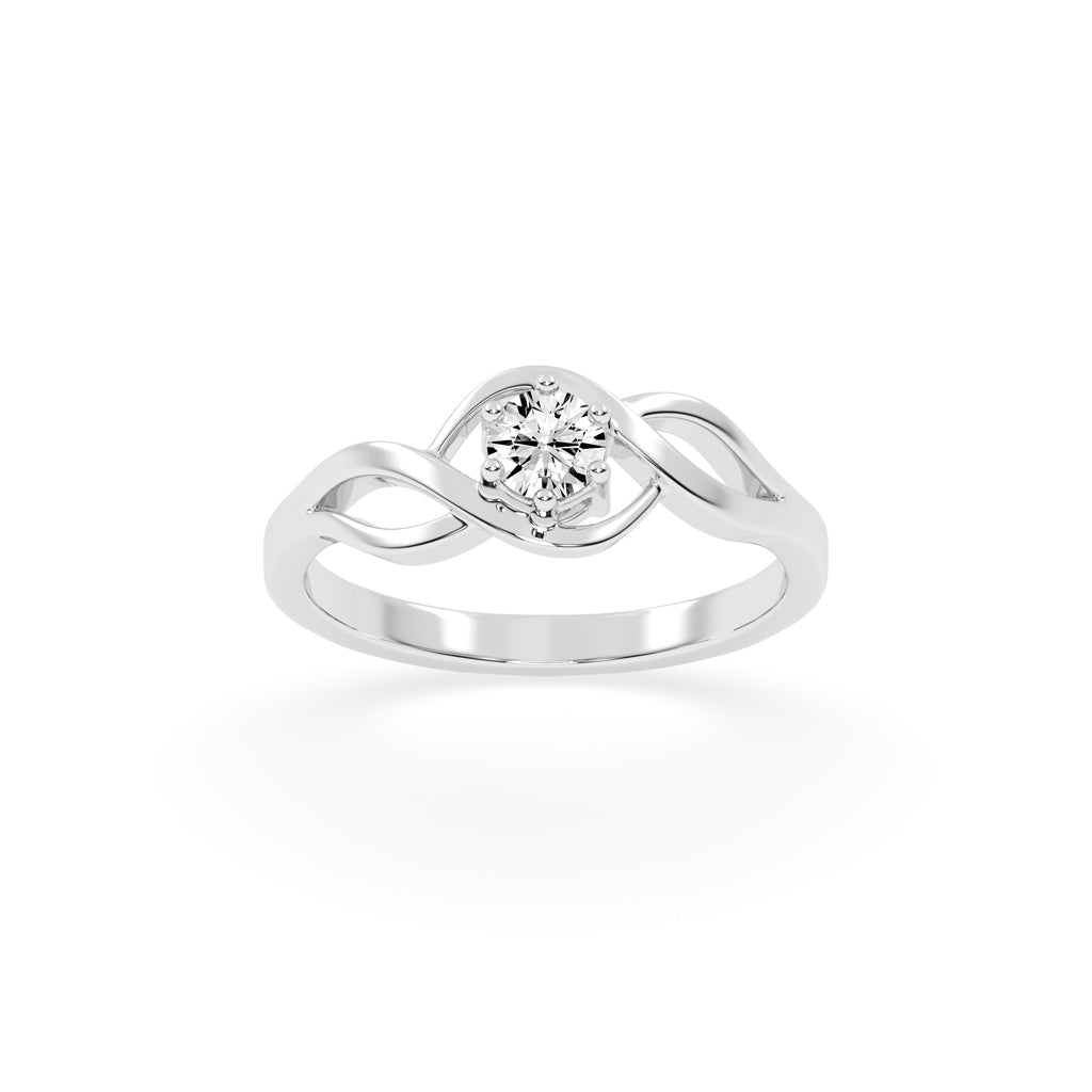 Delorielle criss-cross round cut delicate lab diamond ring