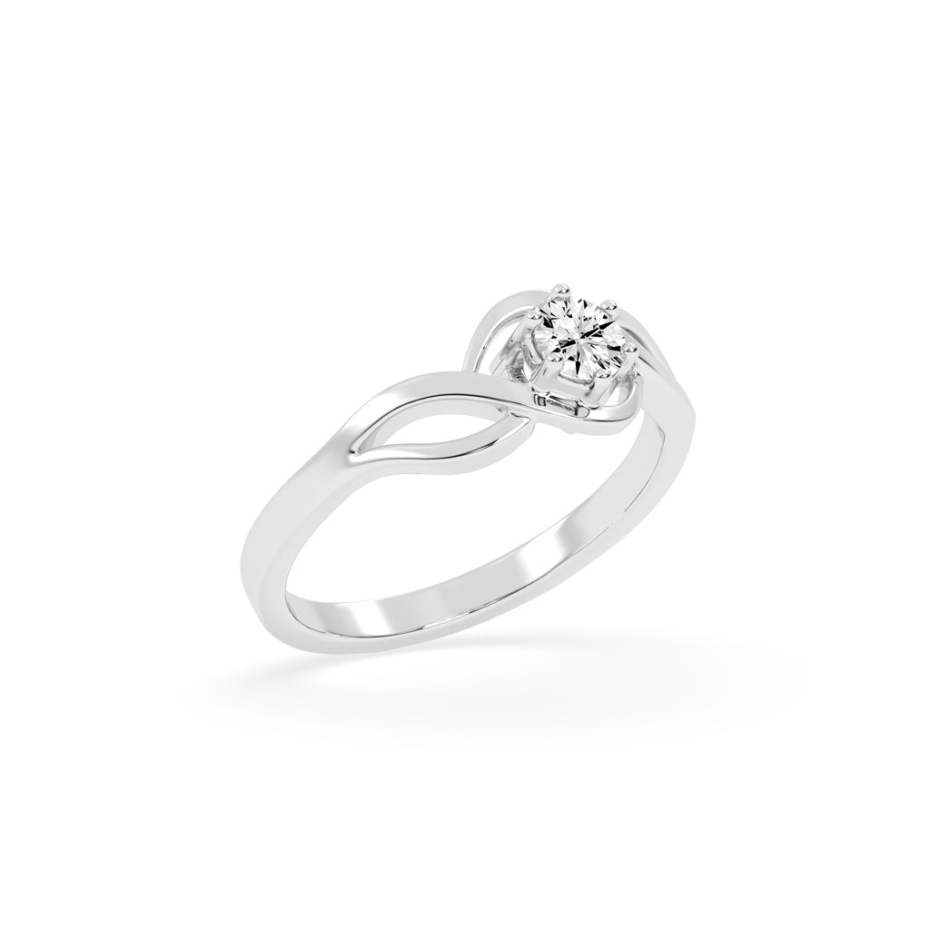 Delorielle criss-cross round cut delicate lab diamond ring