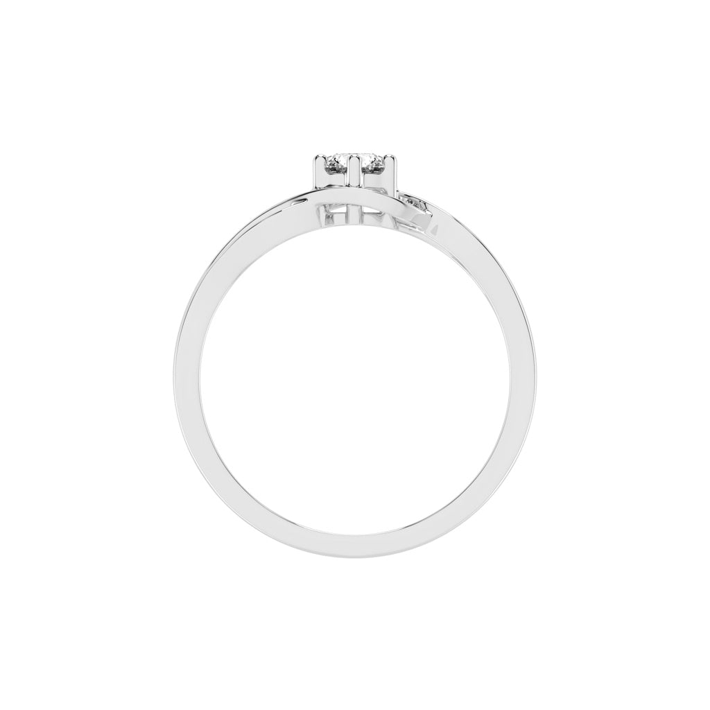 Delorielle criss-cross round cut delicate lab diamond ring