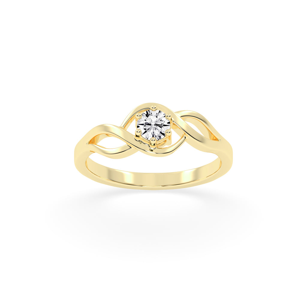 Delorielle criss-cross round cut delicate lab diamond ring