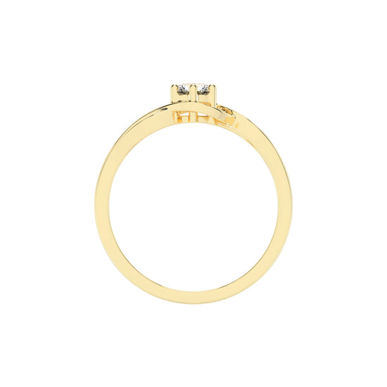 Delorielle criss-cross round cut delicate lab diamond ring