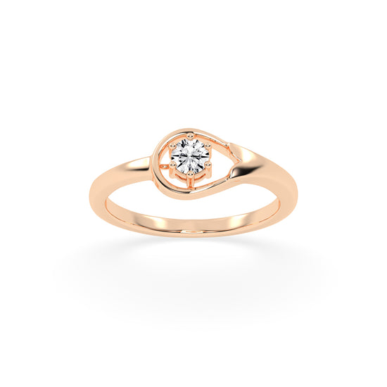 Delirona contoure setting round cut delicate lab diamond ring