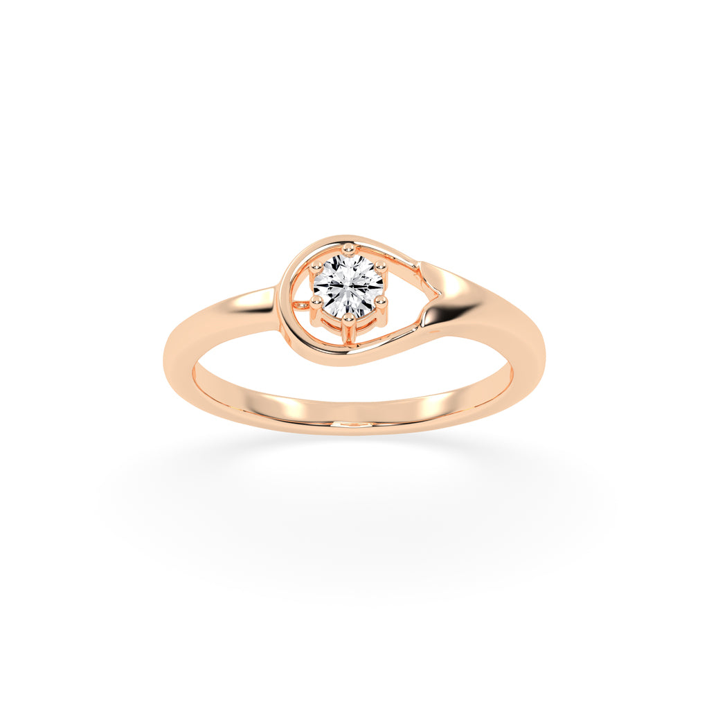 Delirona contoure setting round cut delicate lab diamond ring