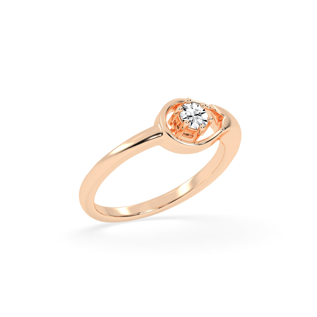 Delirona contoure setting round cut delicate lab diamond ring