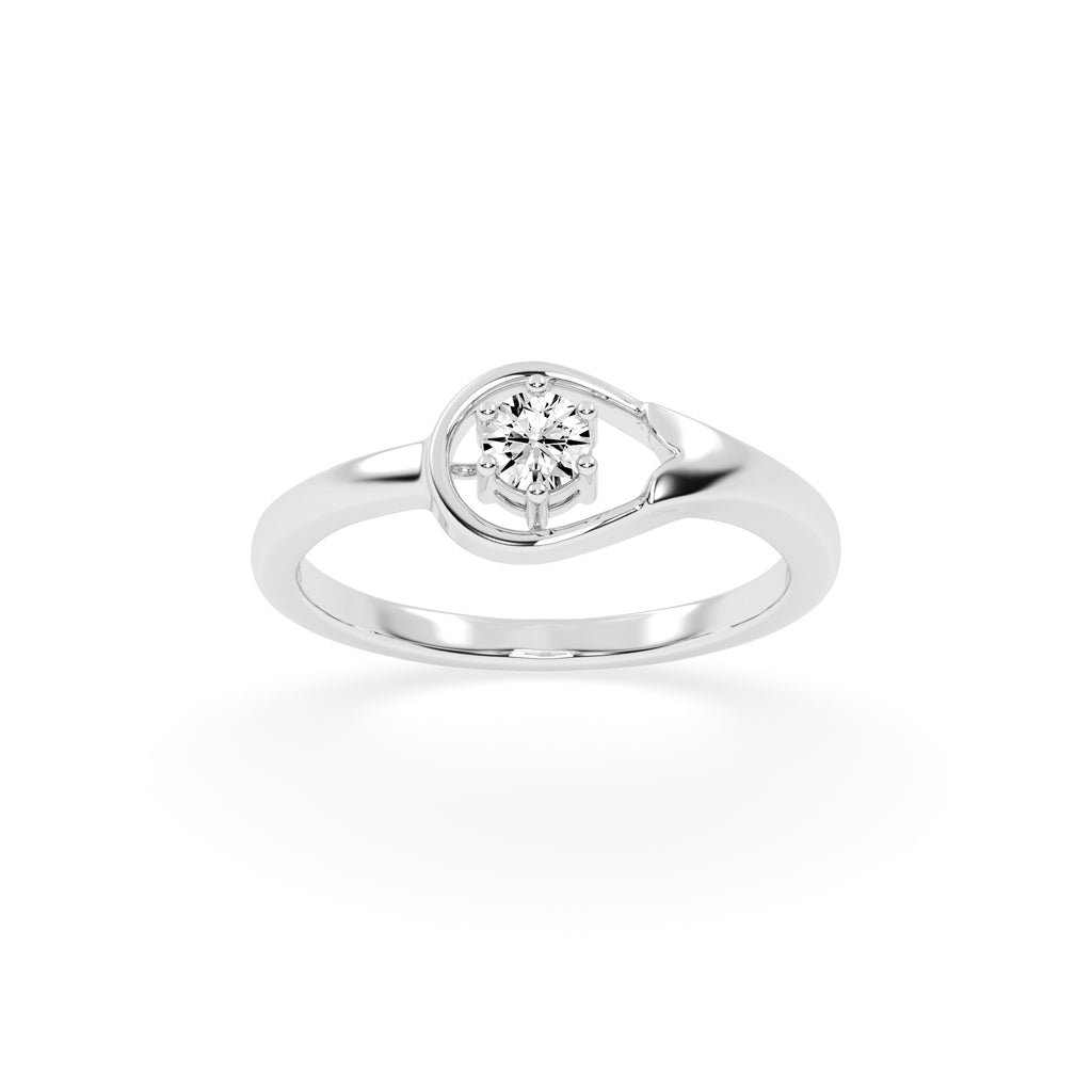 Delirona contoure setting round cut delicate lab diamond ring