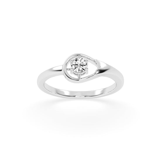 Delirona contoure setting round cut delicate lab diamond ring