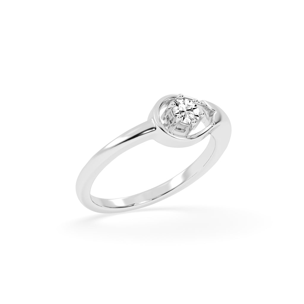 Delirona contoure setting round cut delicate lab diamond ring