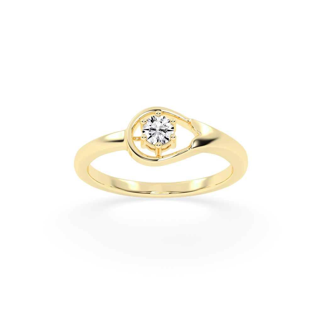Delirona contoure setting round cut delicate lab diamond ring