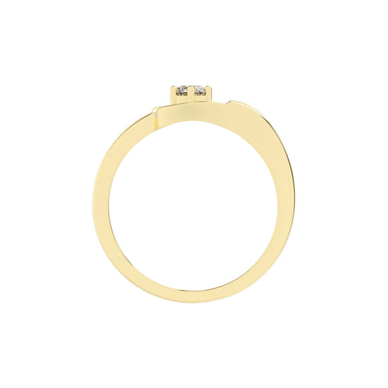 Delirona contoure setting round cut delicate lab diamond ring