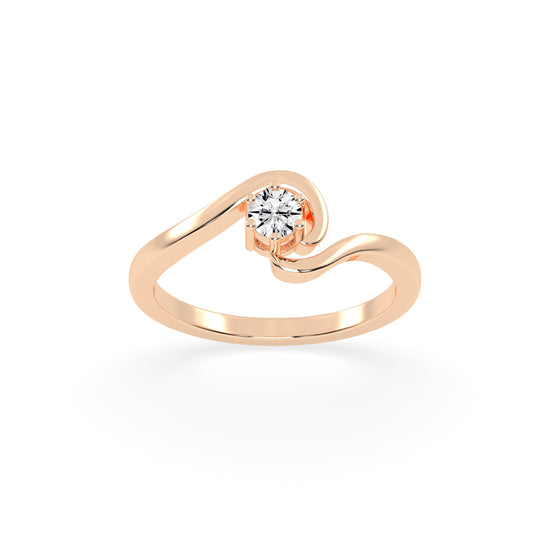 Delicine twist round cut delicate lab diamond ring