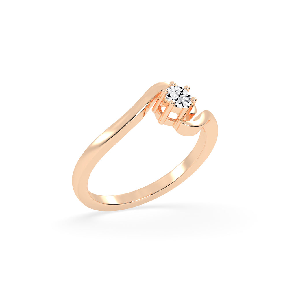 Delicine twist round cut delicate lab diamond ring
