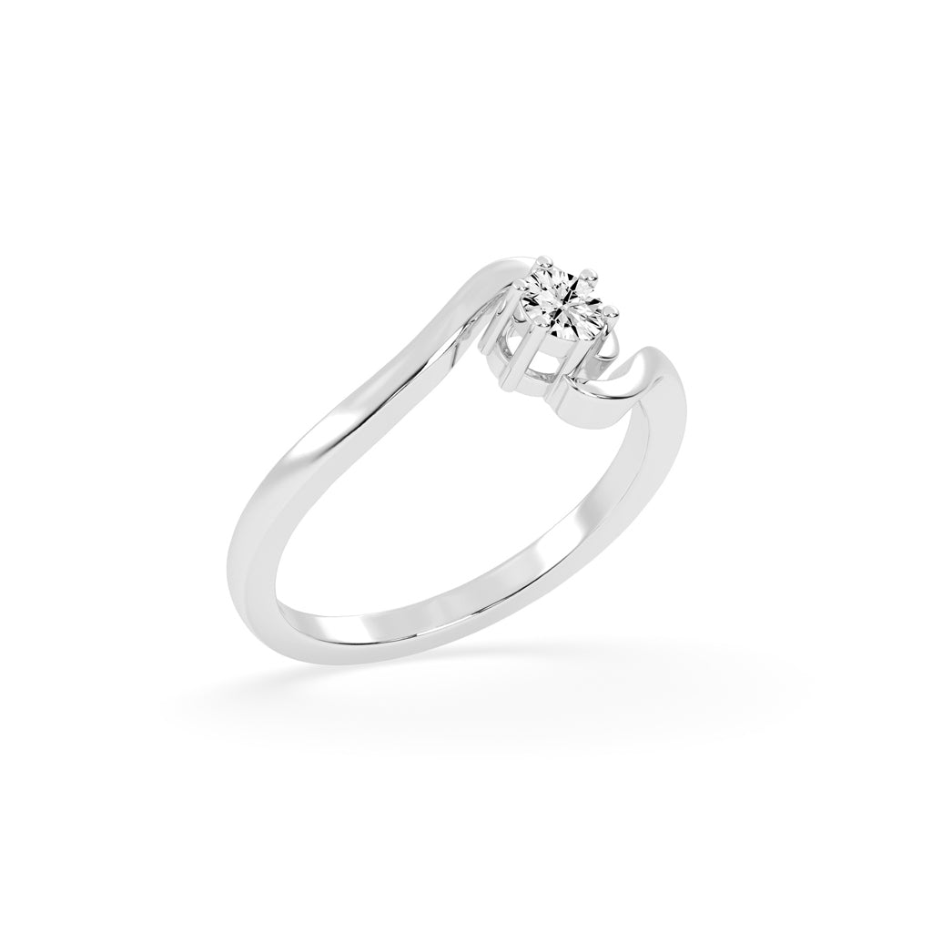 Delicine twist round cut delicate lab diamond ring