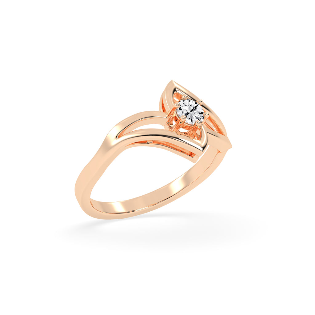 Delivone round cut delicate lab diamond ring