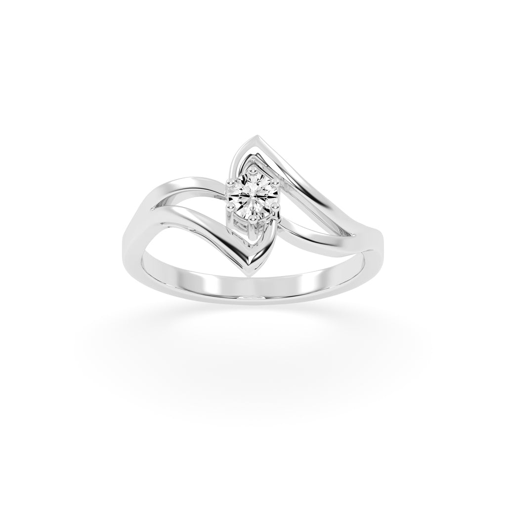 Delivone round cut delicate lab diamond ring
