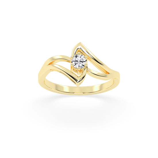 Delivone round cut delicate lab diamond ring
