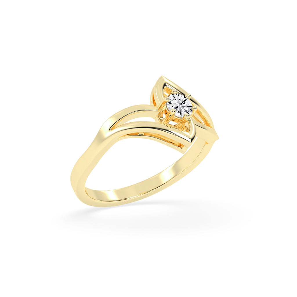 Delivone round cut delicate lab diamond ring