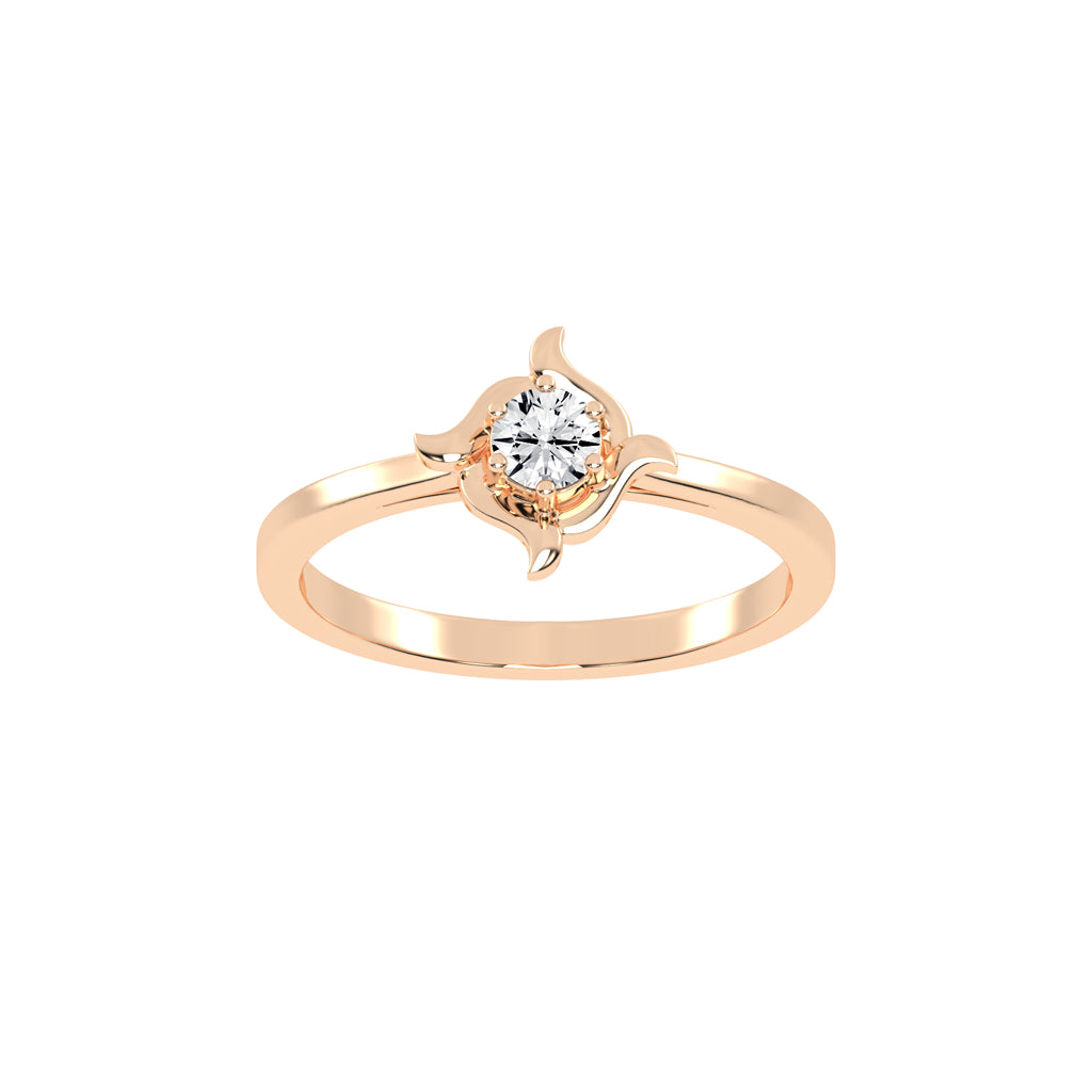 Delornis floral round cut delicate lab diamond ring