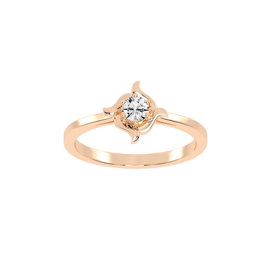 Delornis floral round cut delicate lab diamond ring