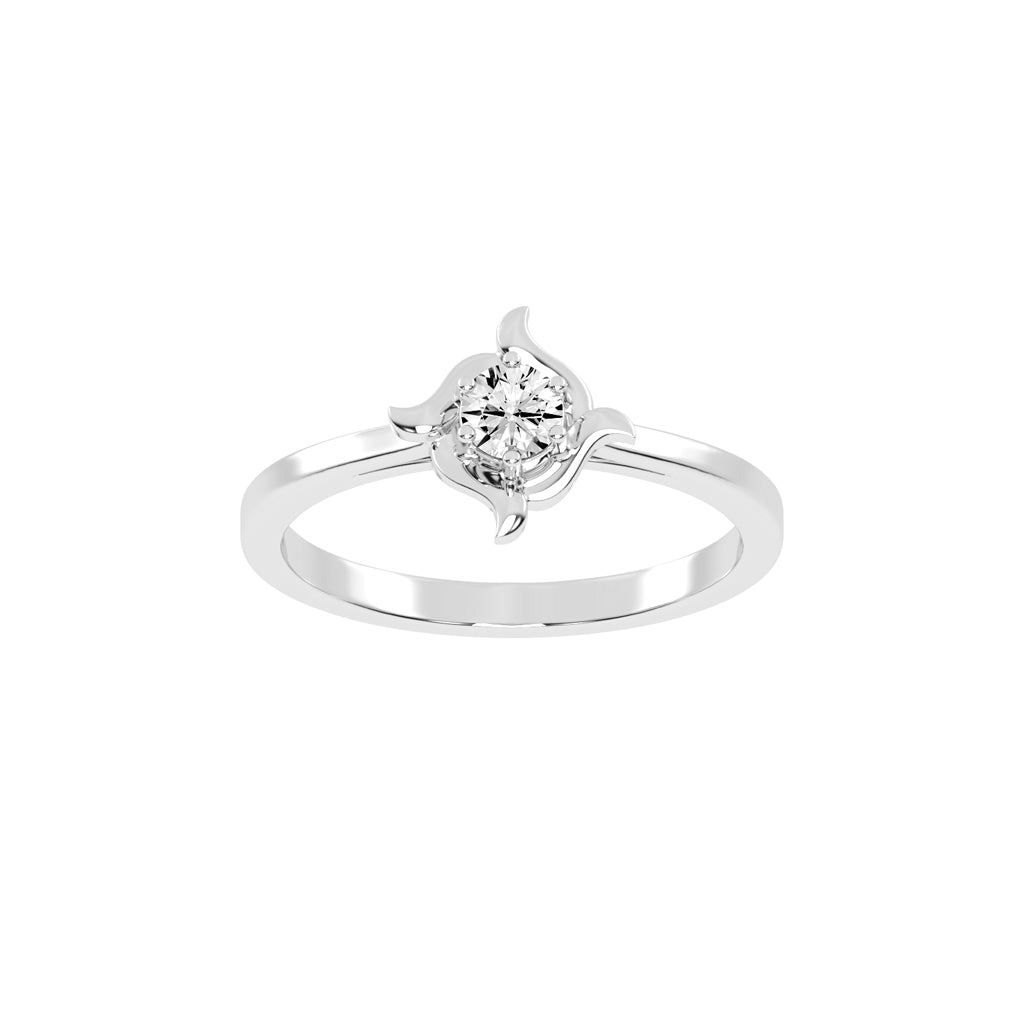 Delornis floral round cut delicate lab diamond ring